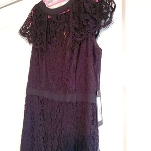 Bebe black lace midi dress 12 NWT